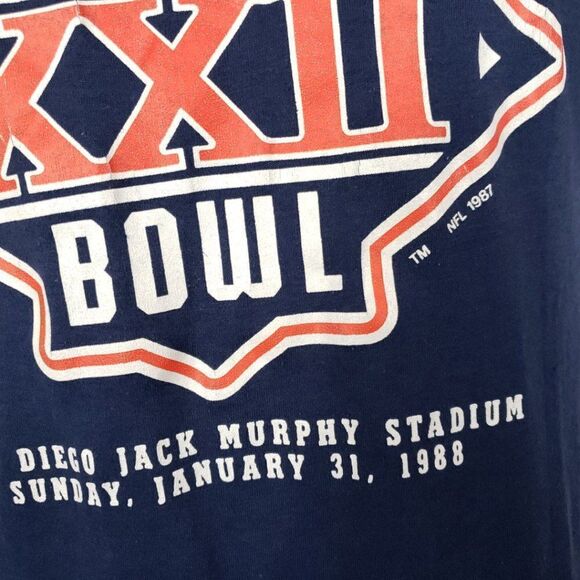 Super Bowl XXII 22 T Shirt Vintage 80s 1988 Washington Denver Broncos 50/50 - Picture 2 of 6